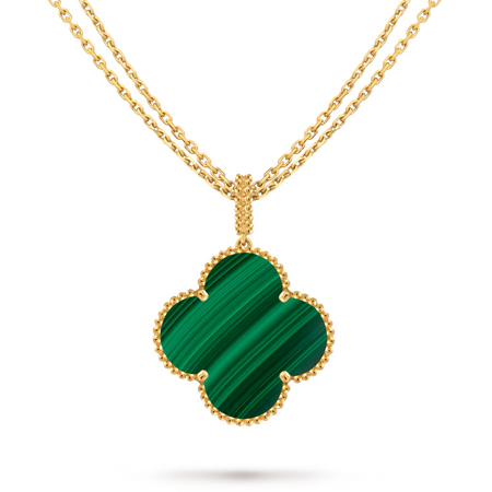 Подвеска Van Cleef & Arpels Magic Alhambra Long Necklace Malachite Yellow Gold