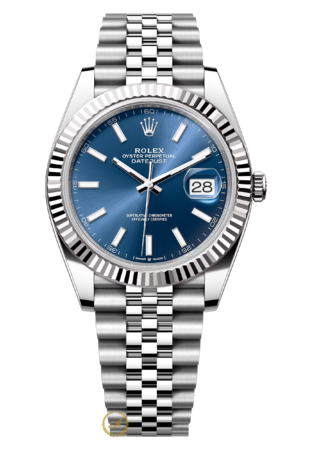 Rolex Datejust 41 mm White Rolesor Bright Blue Dial 126334 Jubilee - Швейцарские часы Rolex Datejust 41 mm White Rolesor Bright Blue Dial 126334 Jubilee