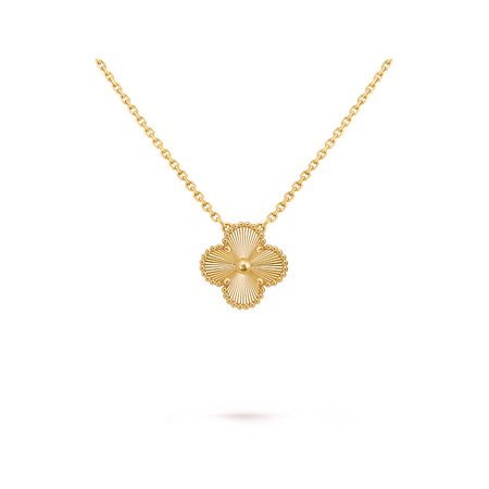 Подвеска Van Cleef & Arpels Vintage Alhambra Guilloche Yellow Gold