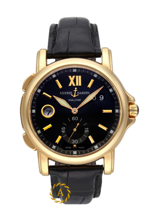 Ulysse Nardin Dual Time 42 mm Black Dial Yellow Gold 246-55
